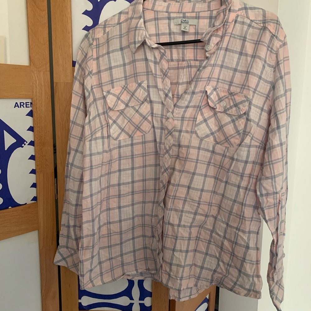 Croft & Barrow Pastel Plaid Shirt